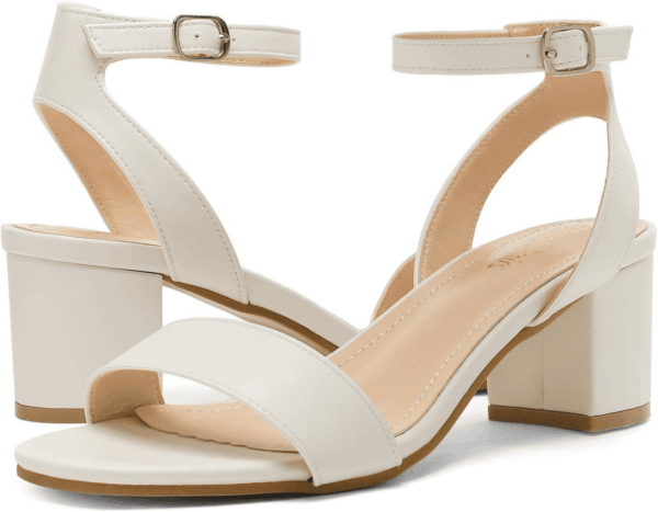 Women'S Open Toe Ankle Strap Low Block Chunky Heels Sandals Party Dress Pumps Shoes - Image 2