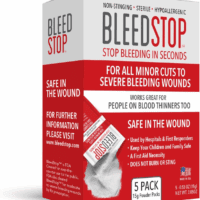 ™ First Aid Powder for Blood Clotting, Trauma Kit, Blood Thinner Patients, Camping Safety, and Survival Equipment for Moderate to Severe Bleeding Wounds or Nosebleeds 5 Pack 15G