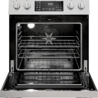 Front Control Electric Range Oven with 5 Cooktop Elements with 7 Cooking Power Options, True Convection, Steam and Self Clean, Freestanding Oven, 4.8 Cu. Ft. Capacity Stainless Steel - Image 5