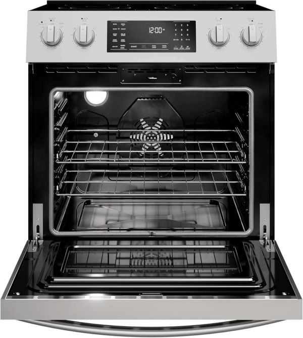 Front Control Electric Range Oven with 5 Cooktop Elements with 7 Cooking Power Options, True Convection, Steam and Self Clean, Freestanding Oven, 4.8 Cu. Ft. Capacity Stainless Steel - Image 5