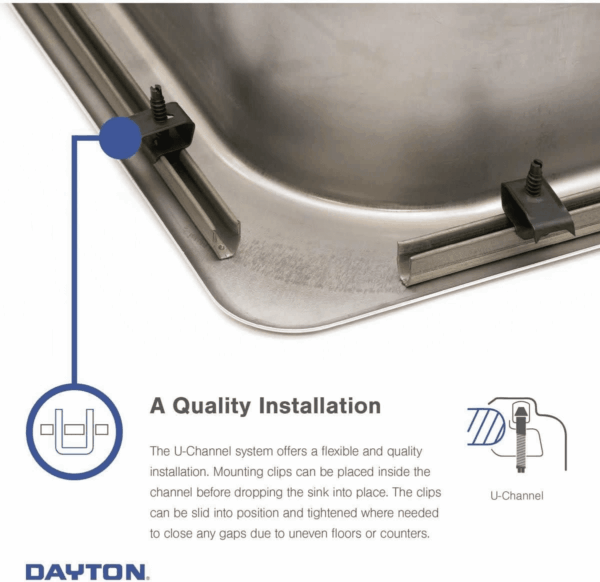 D233194 Dayton Equal Double Bowl Drop-In Stainless Steel Sink 33 X 19 X 6.5 - Image 7
