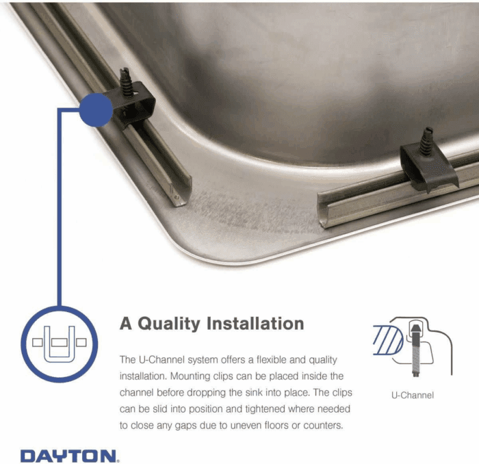 D233194 Dayton Equal Double Bowl Drop-In Stainless Steel Sink 33 X 19 X 6.5 - Image 7