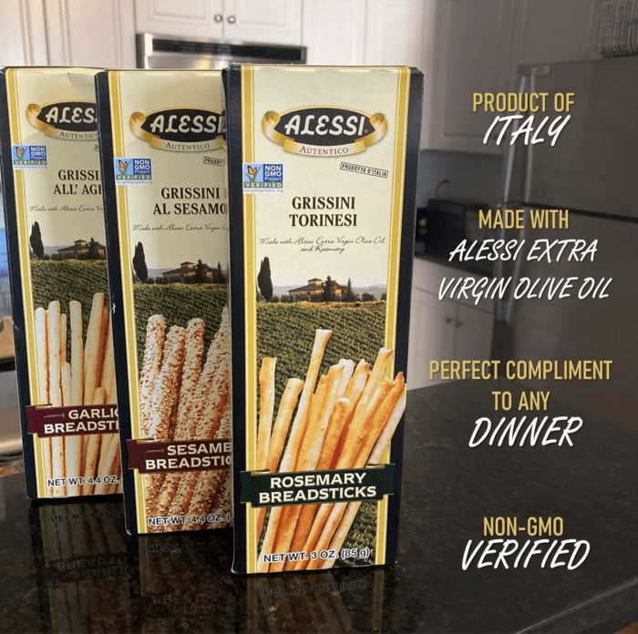 Imported Breadsticks, Thin Autentico Italian Crispy Bread Sticks, Low Fat Made with Extra Virgin Olive Oil, 3Oz (Thin, 3 Ounce (Pack of 12)) - Image 3