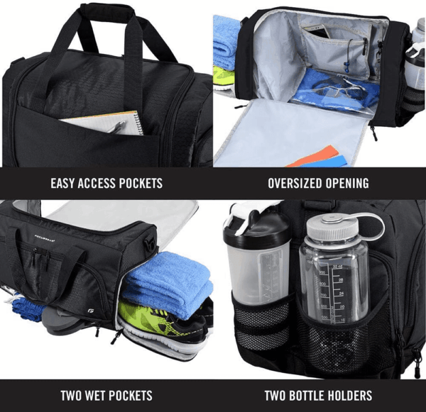 Ultimate Gym Bag 2.0: the Durable Crowdsource Designed Duffel Bag with 10 Optimal Compartments Including Water Resistant Pouch - Image 2