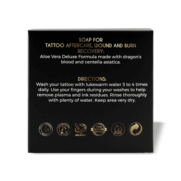 Tattoo Aftercare Organic Cleansing Bar 100G - Vegan Skincare for Piercing, Tattoos, and PMU, Tattoo Soap Bar with Aloe and Dragons Blood Good Skin Care Products., Black - Image 6