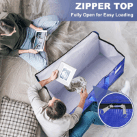 Moving Bags-Heavy Duty Moving Boxes, Storage Totes with Zipper, Reinforced Handles and Tag Pocket-Collapsible Moving Supplies for Moving, Storage and Travel 93L(Blue-6 Pack) - Image 6