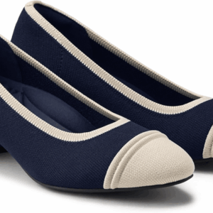 Julie Pro Women'S Chic Retro-Inspired round Toe 4.5Cm/ 1.77”High Heels Slip on Dress Chunky Pumps Ideal for Commuting, Socializing, Partyround-Toe Chunky Heels