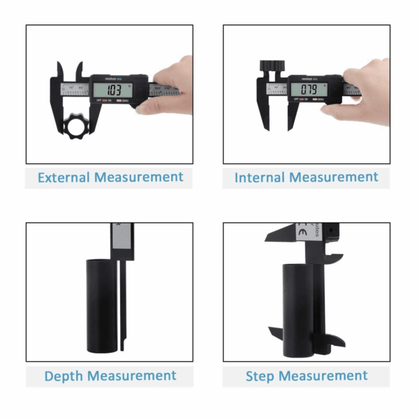Digital Caliper,  0-6" Calipers Measuring Tool - Electronic Micrometer Caliper with Large LCD Screen, Auto-Off Feature, Inch and Millimeter Conversion - Image 8