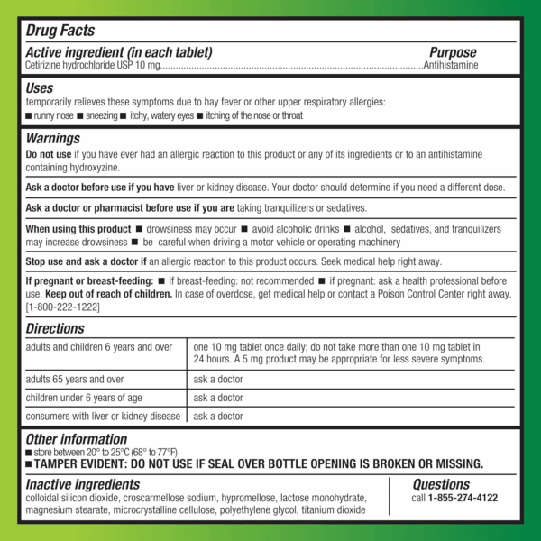 24 Hour Allergy Relief, Cetirizine Hydrochloride Tablets, 10 Mg, 300 Count (Packaging May Vary) - Image 3