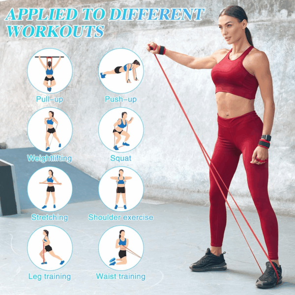 Resistance Bands Set, 4 Strengths Pull up Assistance Bands Latex Exercise Bands for Men Women, Workout Bands for Fitness Muscle Strength Training - Image 5