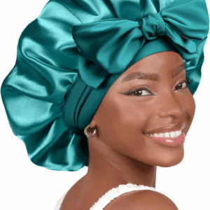 Silk Bonnet for Sleeping Women Satin Bonnet Double Layer Satin Lined Hair Bonnet with Tie Band Curly Hair