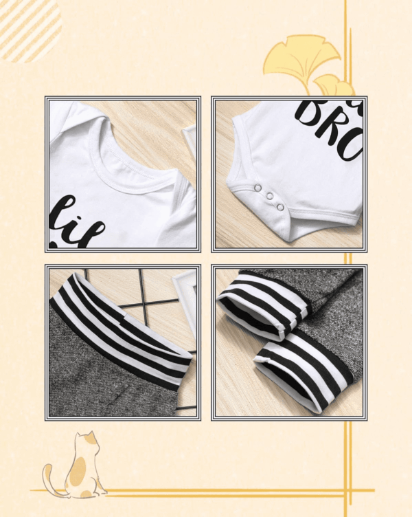 Newborn Baby Boy Clothes New to the Crew Letter Print Romper+ Pants+Hat 3PCS Outfit - Image 5