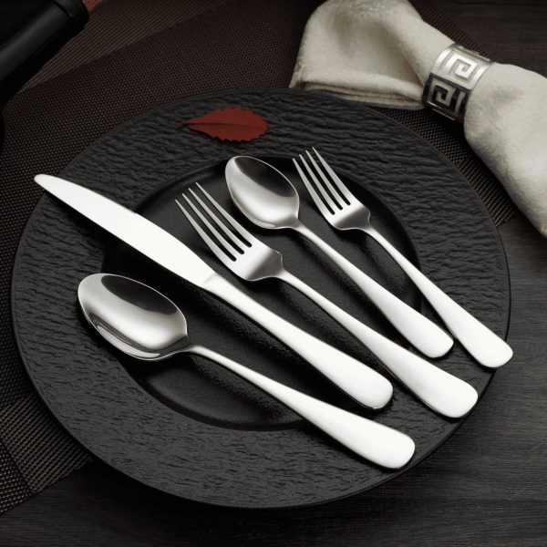 Silverware Set, Stainless Steel Flatware, 20-Piece Forks and Spoons, Service for 4, round Edge - Image 6