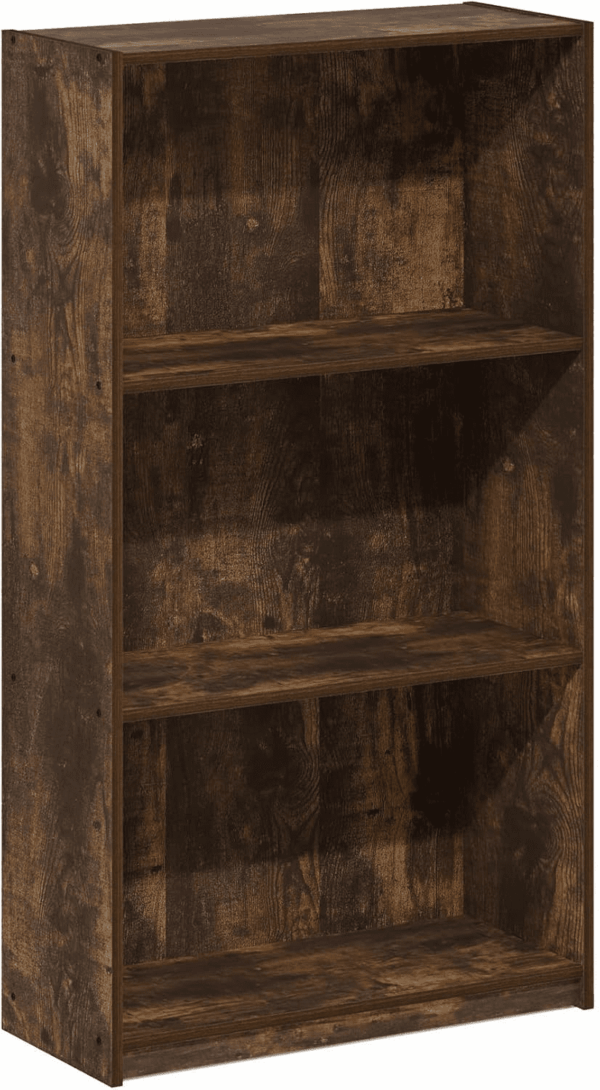 Basic 3-Tier Bookcase Storage Shelves, Amber Pine