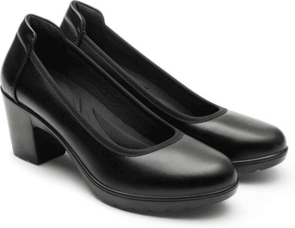 Women'S Chunky Closed Toe Low Block Heels Work Pumps Comfortable round Toe Dress Wedding Shoes - Image 8
