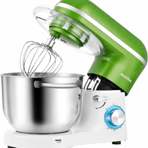 Stand Mixer,6.5Qt 660W 6-Speed Tilt-Head Food Mixer, Kitchen Electric Mixer with Dough Hook, Wire Whip & Beater (Green-White, 6.5QT)
