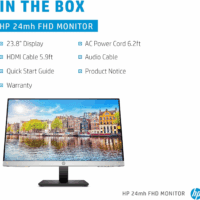 24Mh FHD Computer Monitor with 23.8-Inch IPS Display (1080P) - Built-In Speakers and VESA Mounting - Height/Tilt Adjustment for Ergonomic Viewing - HDMI and Displayport - (1D0J9AA#ABA) - Image 5