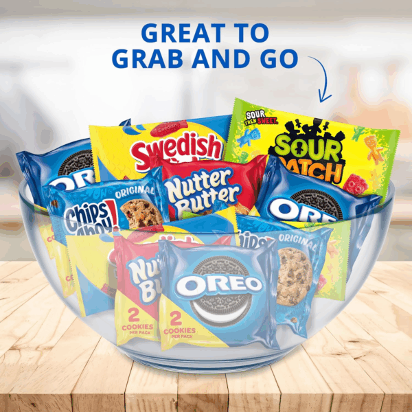 OREO, CHIPS AHOY!, Nutter Butter, SOUR PATCH KIDS & SWEDISH FISH Cookies & Candy Variety Pack, 40 Snack Packs - Image 4