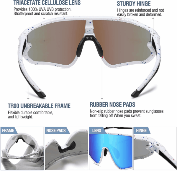 Kids Sunglasses Youth Baseball Sun Glasses Lightweight TR90 Frame UV400 Sports Cycling Shades for Boys Girls DK268 - Image 5