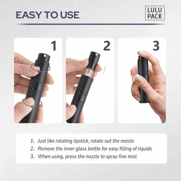 Perfume Atomizer Travel Refillable Bottle: Cologne Sprayer Portable for Men - Mini Spray Empty for Refill - 8Ml Small Size Brown - Image 5
