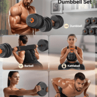 Adjustable Dumbbells, 20/30/40/45/70/90Lbs Free Weight Set with Connector, 5 In1 Dumbbells Set Used as Barbell, Kettlebells, Push up Stand, Weight Plate, Fitness Exercises for Home Gym Suitable Men/Women - Image 2