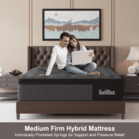 Full Mattress, 10 Inch Hybrid Mattresses Black with Gel Memory Foam and Individually Pocket Innerspring Medium Firm for Motion Isolation, Edge Support, 100 Night Trial - Image 2