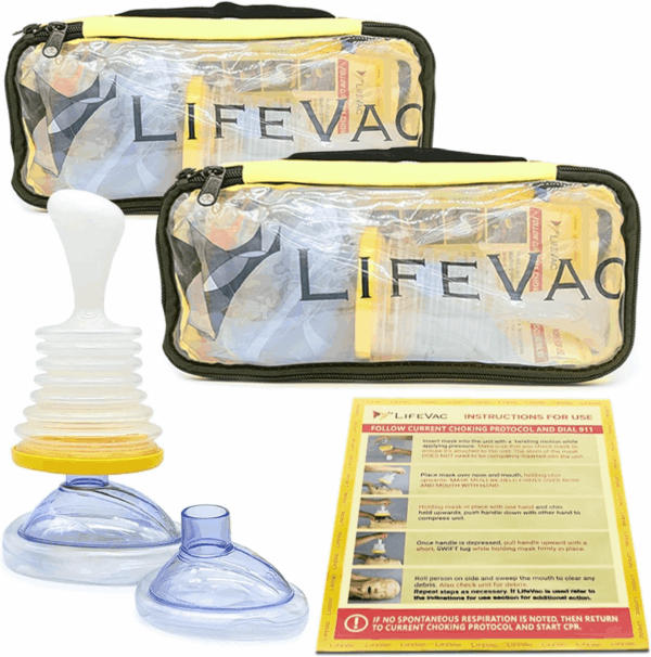 Yellow Travel Kit 2 Pack - Portable Suction Rescue Device, First Aid Kit for Kids and Adults, Portable Airway Suction Device for Children and Adults