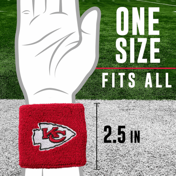 NFL Team Logo Wristbands - Pair of Youth Wristbands for Costumes and Uniforms - Image 2