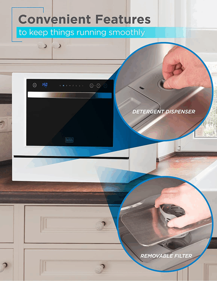 BCD6W 6 Place Setting ENERGY STAR Portable Compact Countertop Dishwasher - Image 5