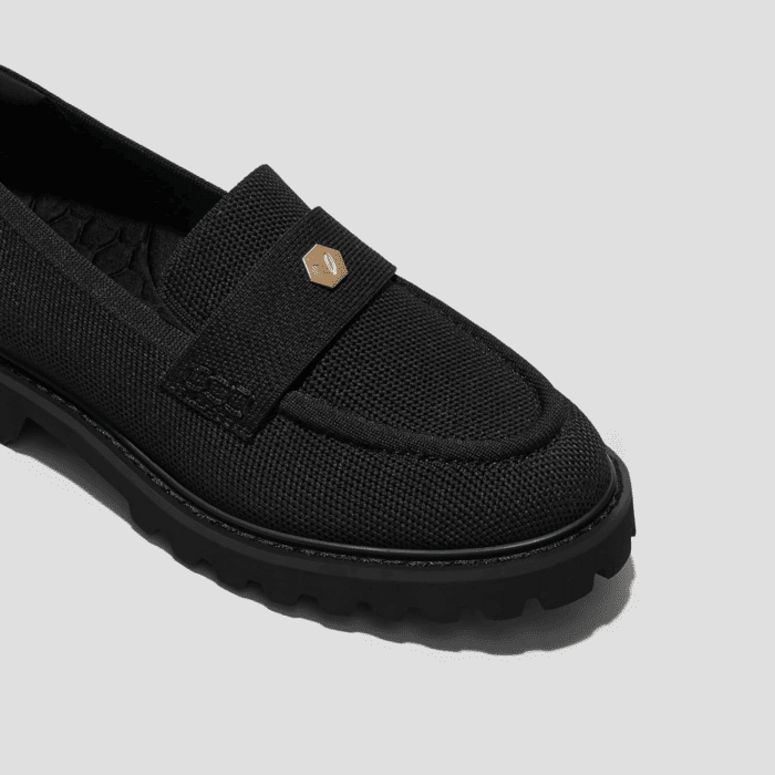 Francesca Women'S Loafers, Waterproof Round-Toe Platform Chunky Heel Loafers Black - Image 4