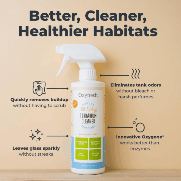Premium Terrarium Cleaner – Professional Amphibian and Reptile Terrarium Smell Eliminator – Safe & Quickly Removes Waste & Odors – Streak Free Glass – Bleach Free - Image 2