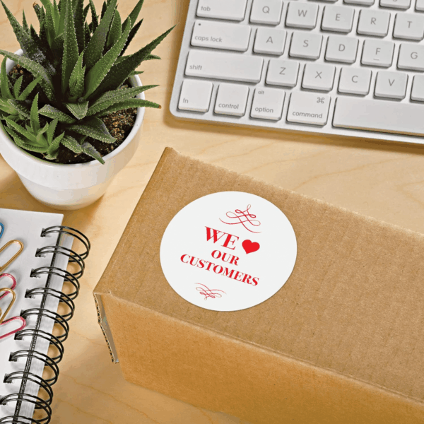 High Visibility Printable round Labels with Sure Feed, 2.5" Diameter, White, 300 Customizable Blank Labels Total (5294) - Image 2