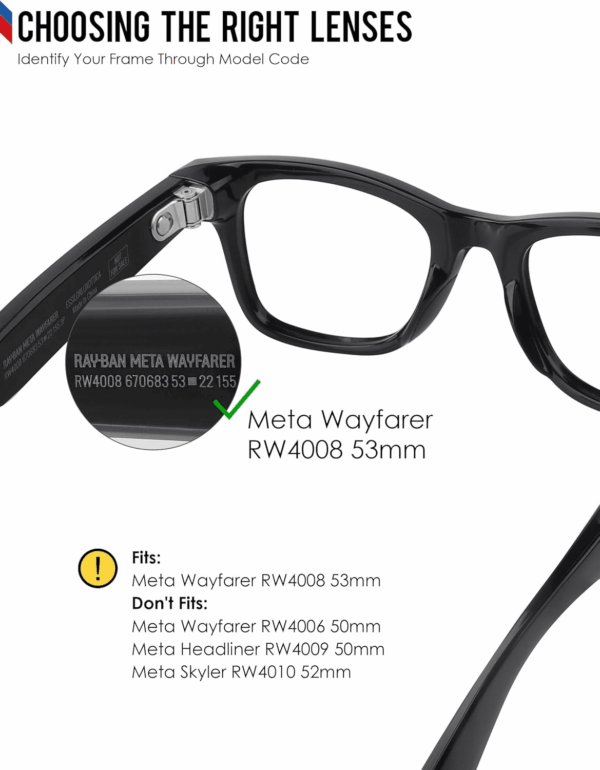 Anti-Salt Polarized Replacement Lenses for Rayban Meta Wayfarer RW4008 53Mm Sunglass - Image 3