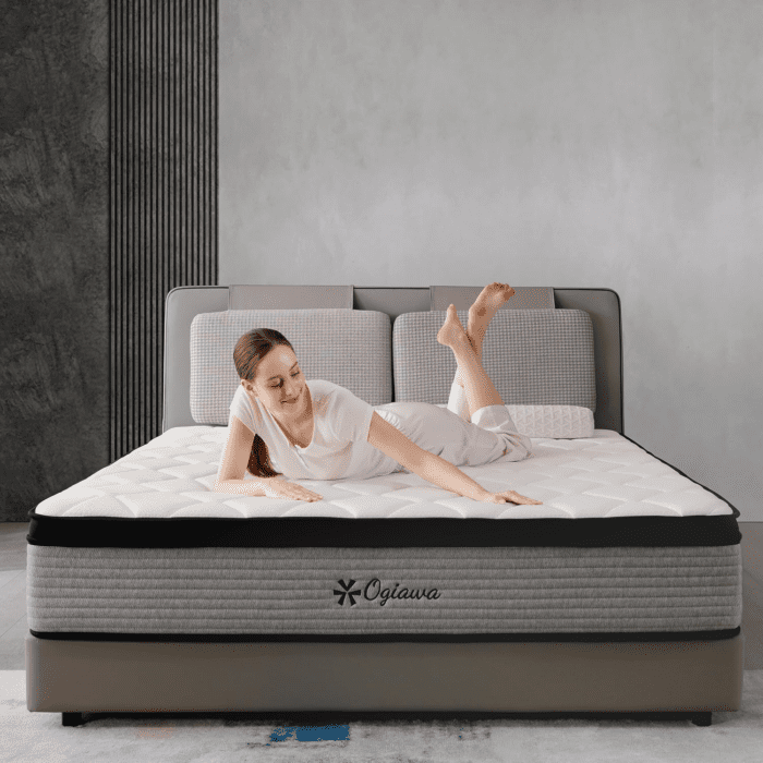 Queen Mattress, 10 Inch Queen Hybrid Mattresses in a Box with Memory Foam, Medium Firm Individual Pocket Spring for Edge Support, Fiberglass Free, Breathable, Certipur-Us