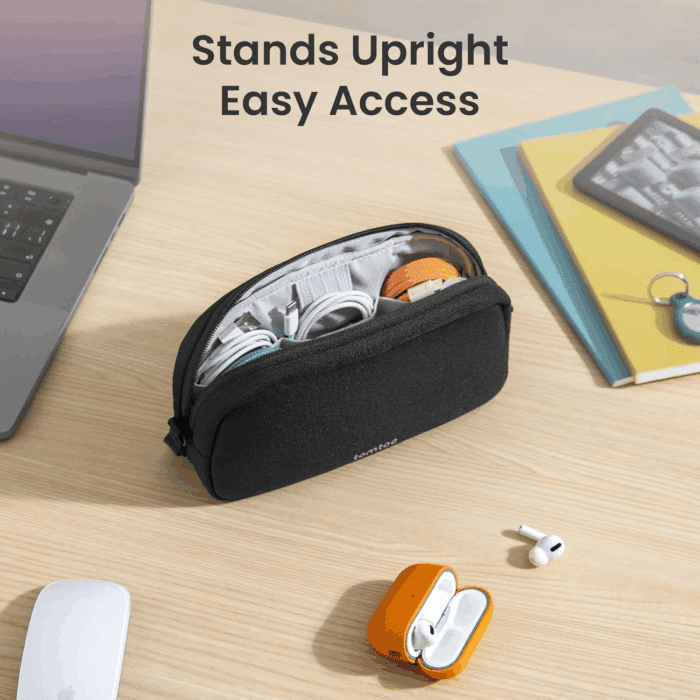 Electronics Organizer Travel Case, Water Resistant Travel Bag Cable Organizer for Essentials, Tech Pouch Accessories Carry Storage for Cord, Phone, Cables, Airpods, USB Flash Drive, Daily Items - Image 3