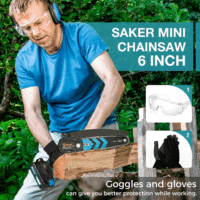 Mini Chainsaw,6 Inch Portable Electric Chainsaw Cordless, Small Handheld Chain Saw for Tree Branches,Courtyard, Household and Garden,By 2PCS 20V 1500Mah Batteries,Extra 3 PCS Chain - Image 8
