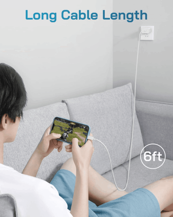 I Phone Charger Fast Charging-20W USB-C Block with 6 Ft Cord [Mfi Certified] Compatible with IP 14/13/12/11/X Series, I Pad & More [3 Pack] - Image 5