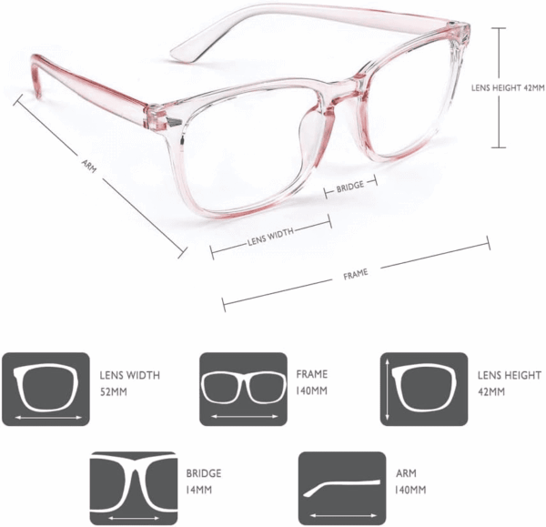 2 Pack Blue Light Glasses for Women and Men - Computer Glasses - Image 2