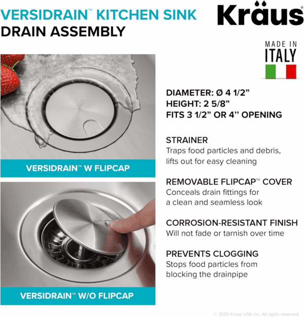 Dex 33-Inch Undermount 16 Gauge Stainless Steel Single Bowl Kitchen Sink, KA1US33B - Image 11