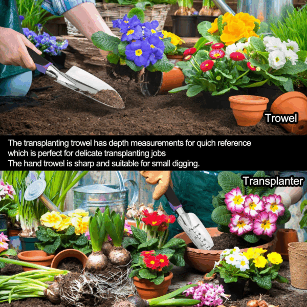 Garden Tools Set 83 Piece, Succulent Tools Set Included, Heavy Duty Aluminum Gardening Tools for Gardening, Non-Slip Ergonomic Handle, Durable Storage Tote Bag, Gifts for Men Women - Image 4