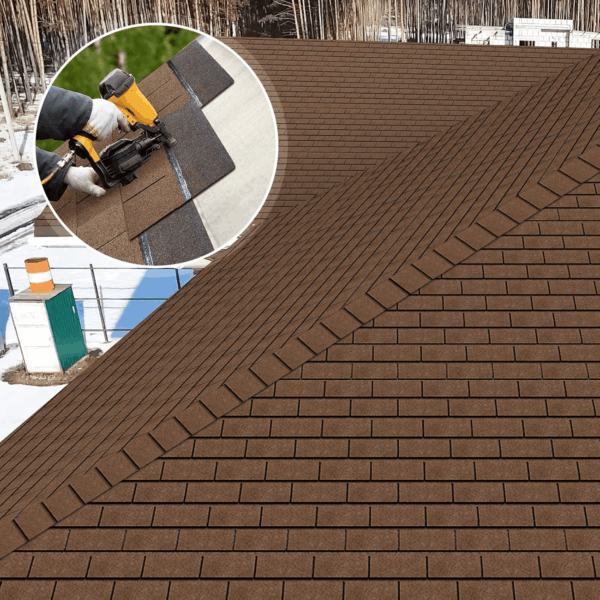 7 Pack Double Layer Asphalt Roof Shingles for Home 39 "X13" 3-Tab Roofing Shingles Tile Repairing Self Adhesive Shed Decor for Outdoor Garage Pet House Cover 10.7 Square Feet(Red) - Image 5