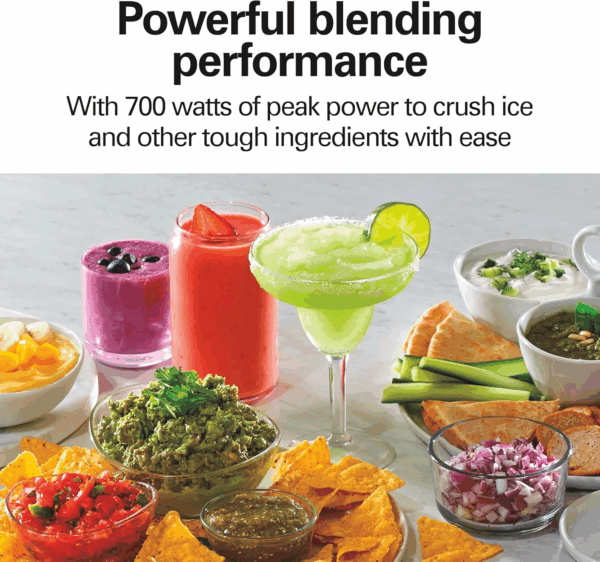 Power Elite Blender for Smoothies with 3-Cup Vegetable Chopper Mini Food Processor, 40Oz Glass Jar, 12 Functions for Puree, Ice Crush, Black and Stainless Steel (58149) - Image 3