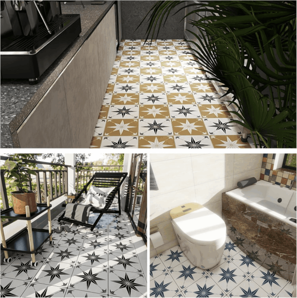 12X12 Inch Floor Stencils Tile Stencil, 4Pcs Furniture Wall Garden Floor Patio Bathroom Painting Floor Decor DIY Reusable - Image 7