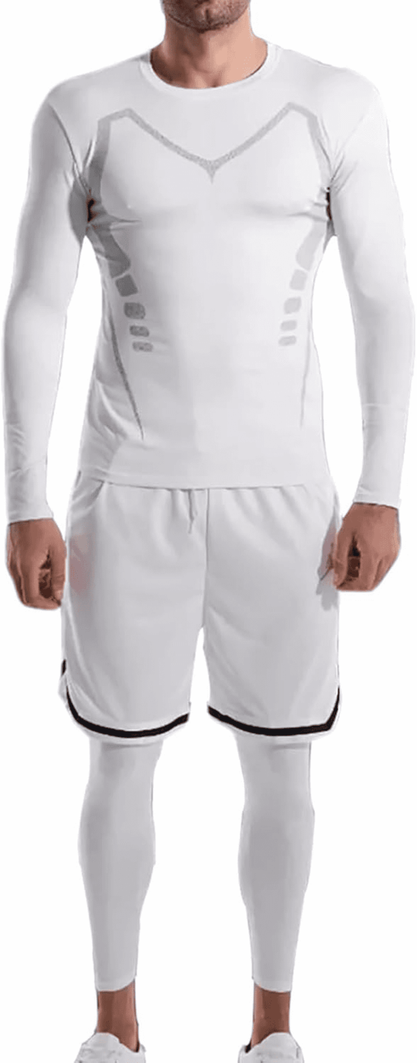 2 Piece Workout Set Gym Clothes for Men Shirt and Shorts with Leeggings Moisture-Wicking Athletic Outfits