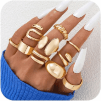 10 PCS Gold Rings Set for Women Non Tarnish, 18K Gold Plated Chunky Stackable Rings, Statement Stacking Womens Ring Pack