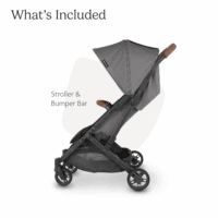 Minu V2 Travel Stroller Lightweight, Portable Design One-Hand Fold Shoulder Strap and Leather Bumper Bar Included Greyson (Charcoal Mélange/Carbon Frame/Saddle Leather) - Image 2