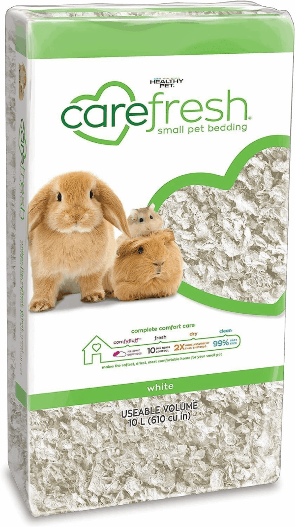 99% Dust-Free White Natural Paper Small Pet Bedding with Odor Control, 10L, White