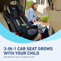 Slimfit 3 in 1 Convertible Car Seat Slim & Comfy Design Saves Space in Your Back Seat, Redmond - Image 8
