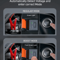 S8 Car Battery Jump Starter, 1500A Peak Car Jumper Starter Battery Pack for up to 6.0L Gas & 3.0L Diesel Engines, 12V Portable Jump Box with 3 Modes Flashlight and Jumper Cable (Orange) - Image 6