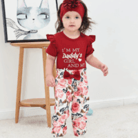 Newborn Infant Baby Girl Clothes Ruffle Romper Toddler Girl Floral Cotton Pant Sets Girls Clothing Outfit - Image 2